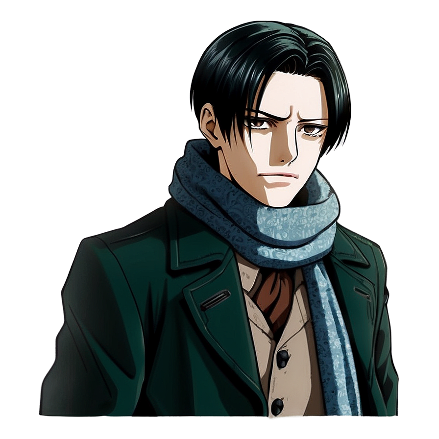 Download Levi Ackerman With Scarf Png Rnl | Wallpapers.com