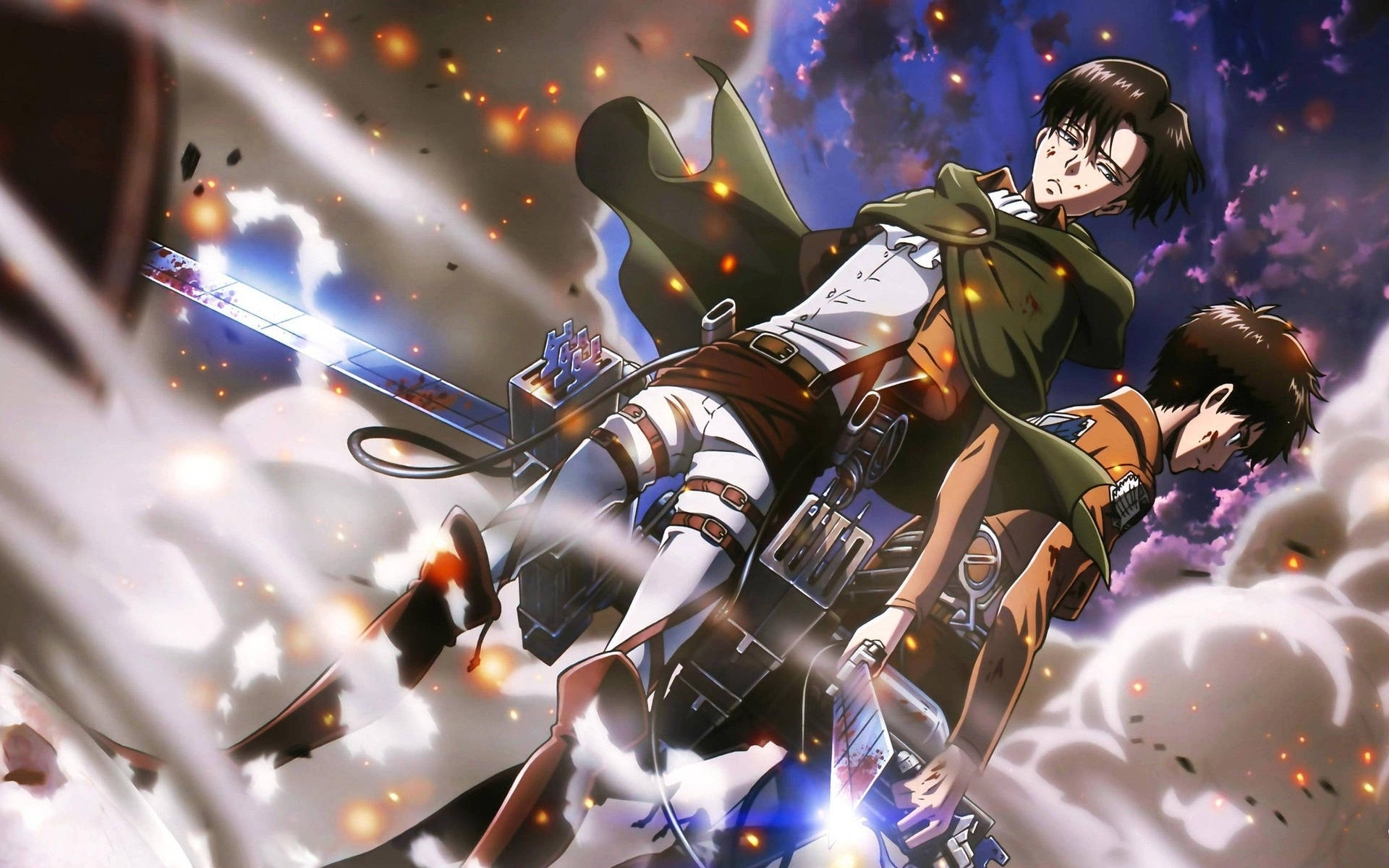 Levi and Eren in the Last Stand Wallpaper