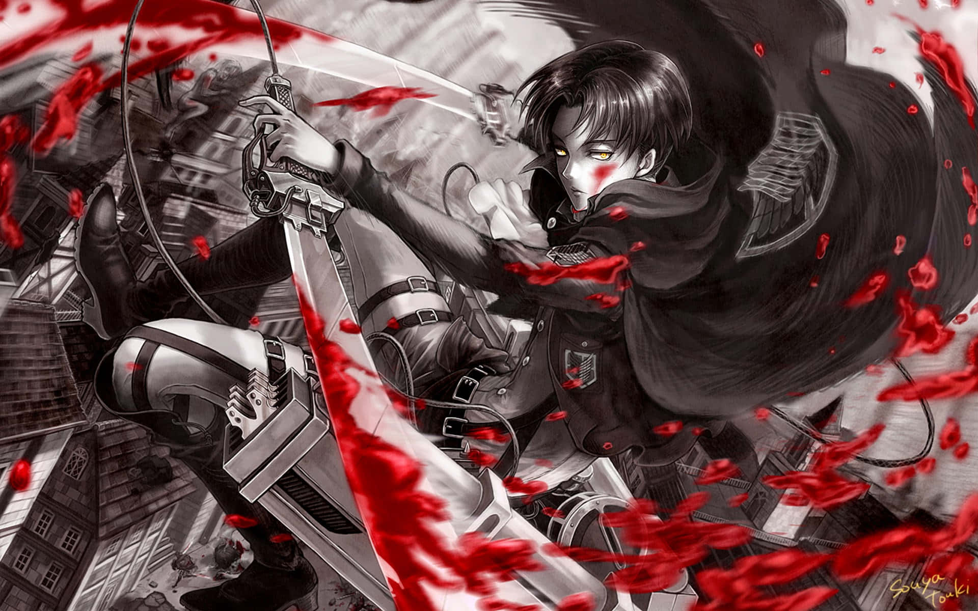 Levi Ackerman Leads The Saviours of Humanity To Victory Wallpaper