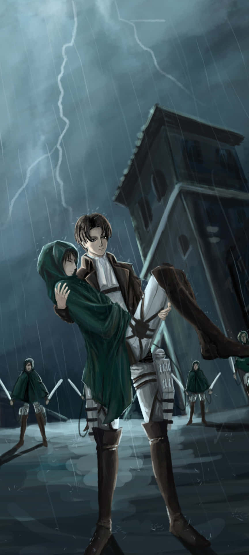 "Levi Ackerman from Attack on Titan ready for battle" Wallpaper