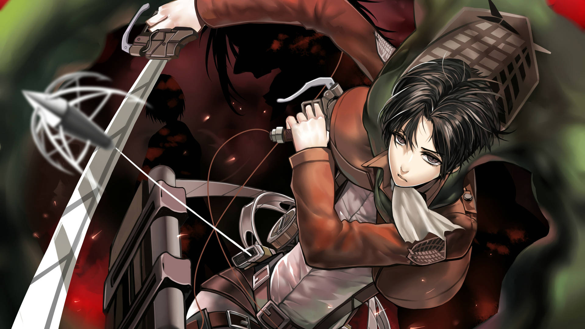 Levi Lunging With His Sword 4K Wallpaper