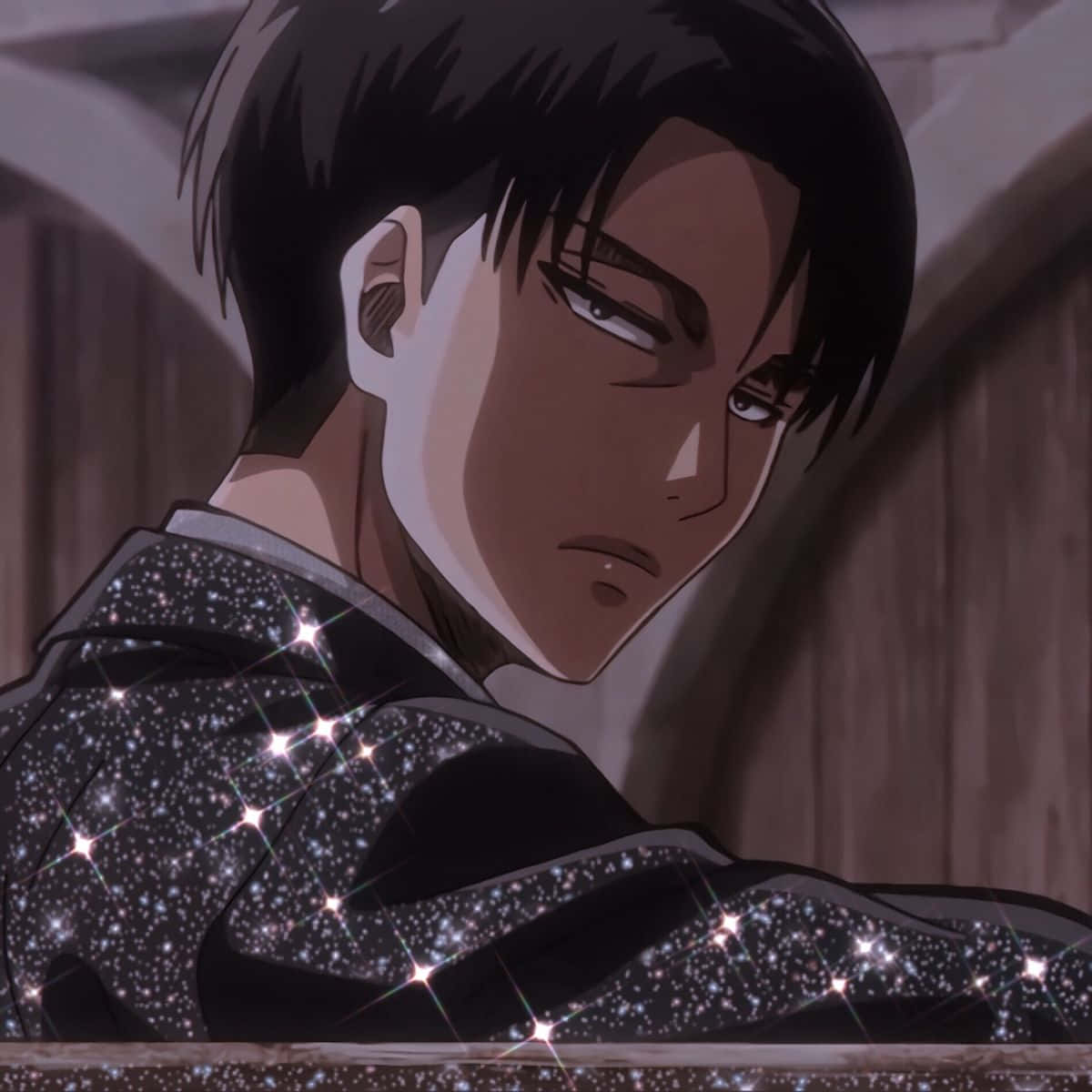 Levi PFP With Glittery Suit Wallpaper