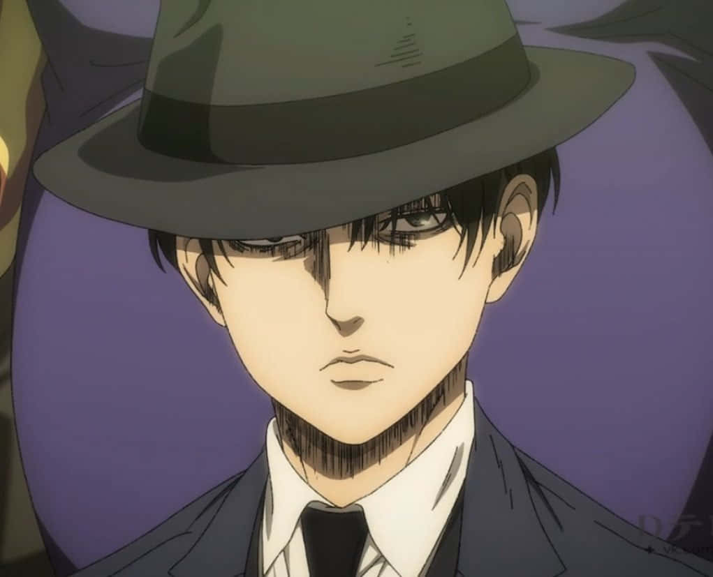 Levi Pfp With Hat And Suit Wallpaper