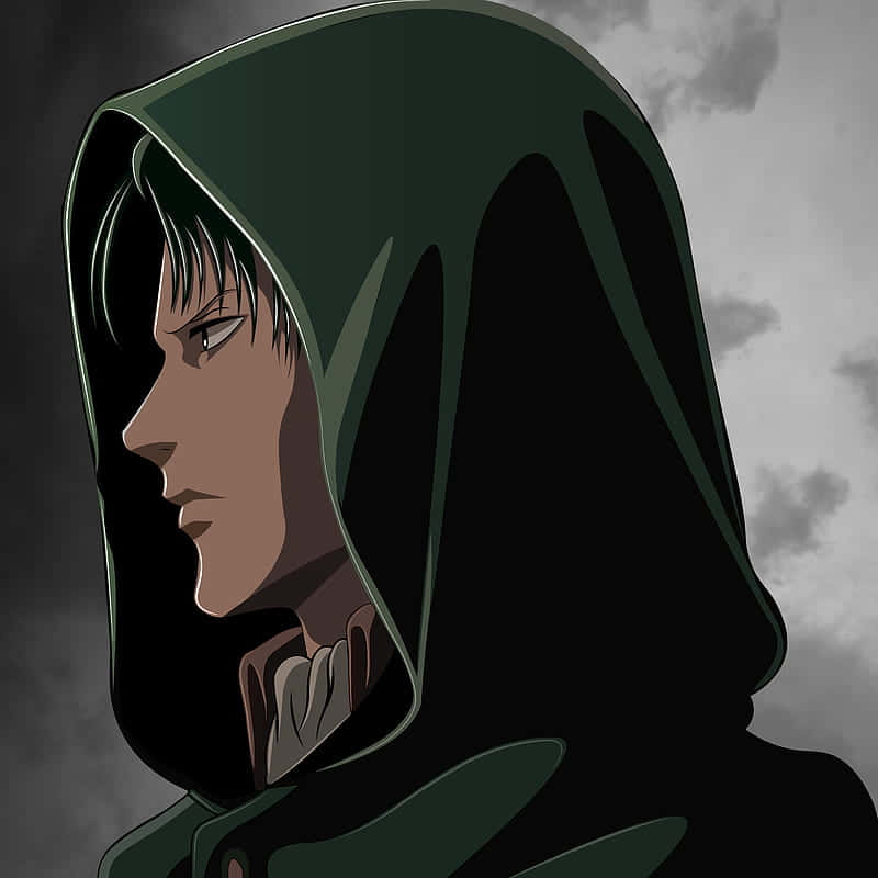 Levi PFP With Hood Up Wallpaper