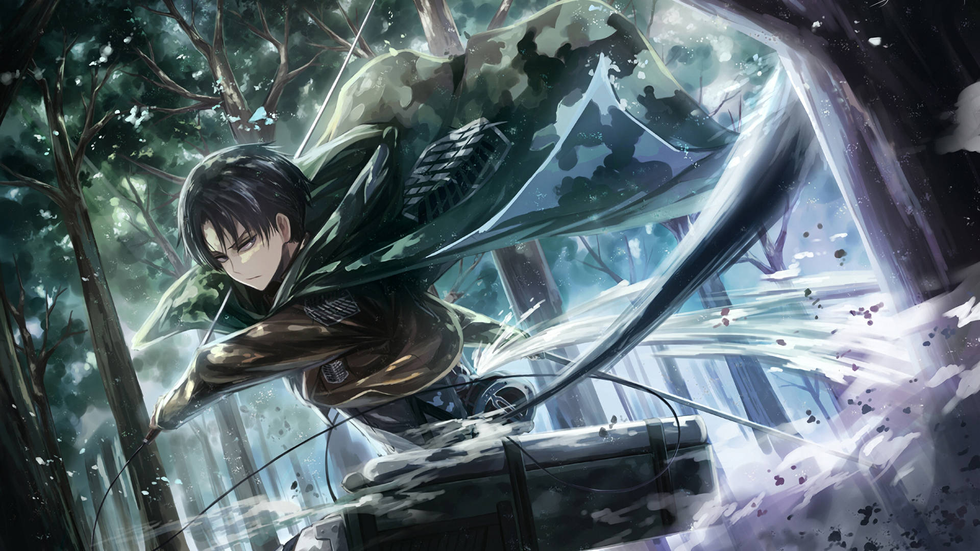 Levi Slaying On Forest 4K Wallpaper