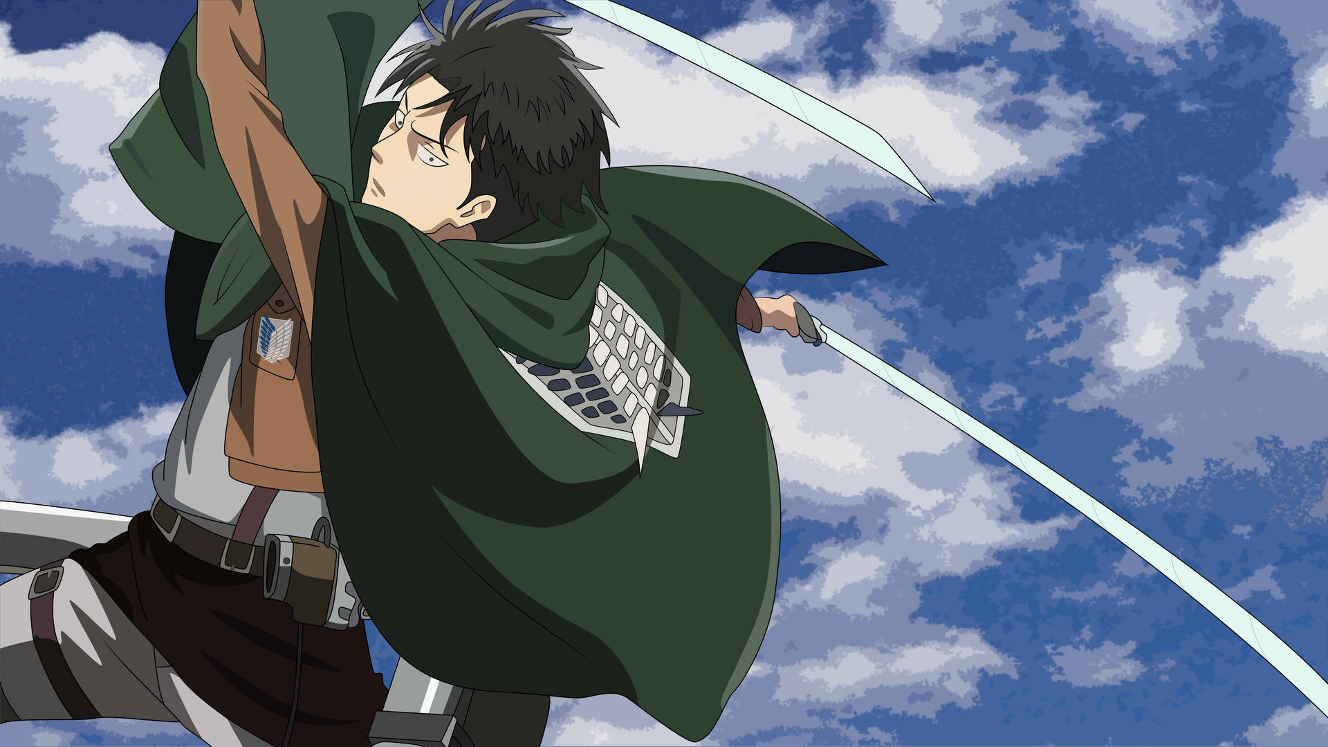 Levi Wagging Swords Wallpaper