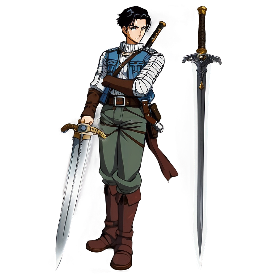 Levi With Swords Png 06112024 PNG