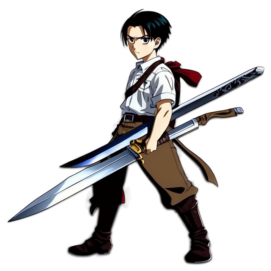 Levi With Swords Png Qge48 PNG