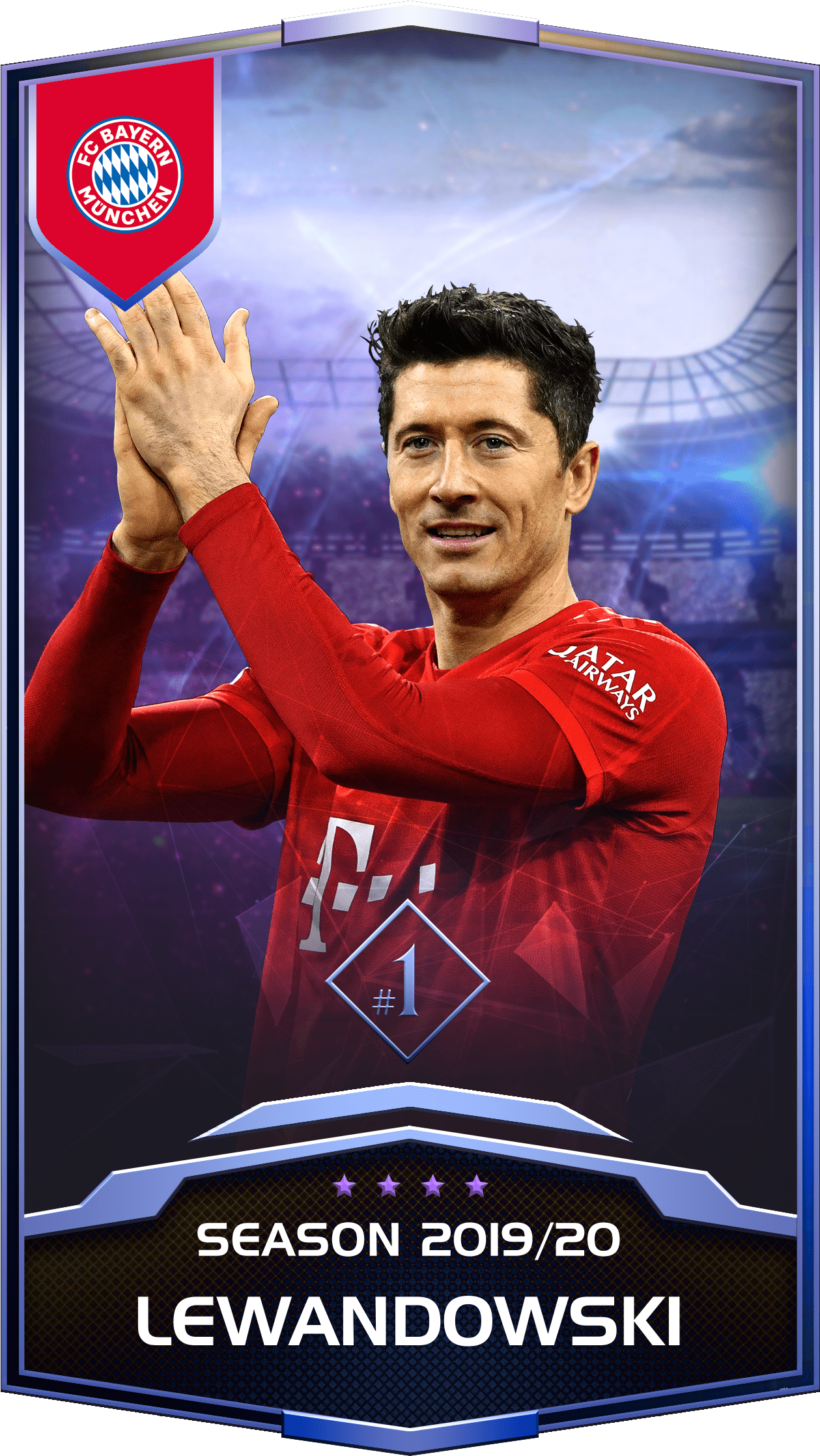 Download Lewandowski F C Bayern20192020 Card | Wallpapers.com