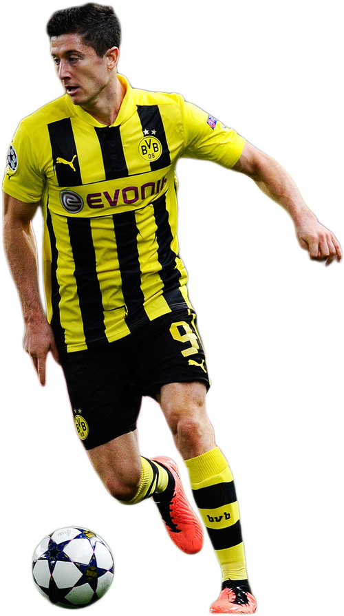 Lewandowskiin Borussia Dortmund Kit PNG