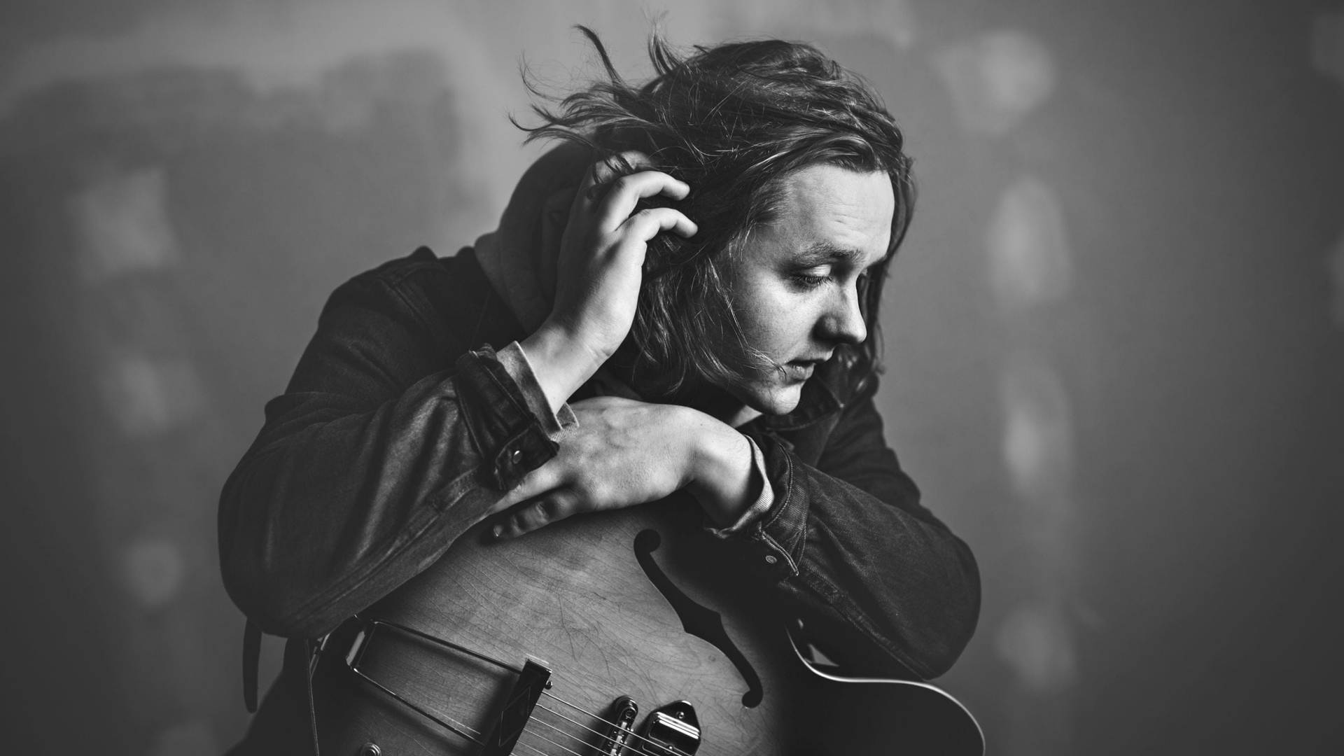 Lewis Capaldi Grayscale Photography Background