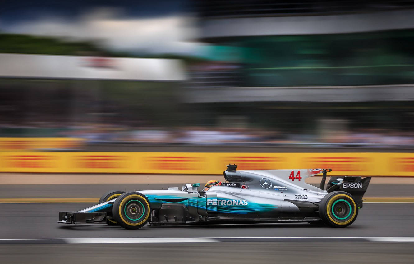 Lewis Hamilton Blurry Pit Lane Wallpaper