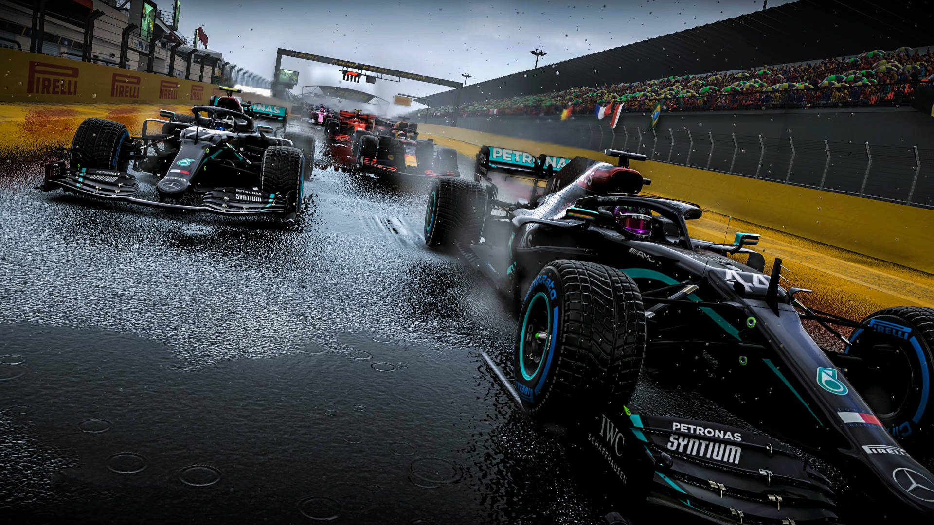 Lewis Hamilton Raining Race Wallpaper