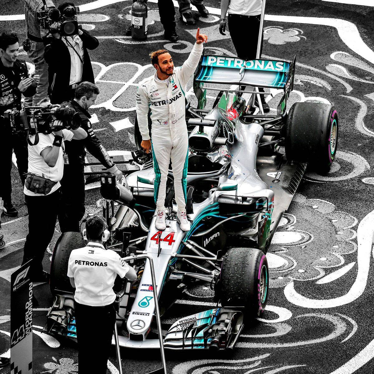 Lewis Hamilton Waving Standing Wallpaper