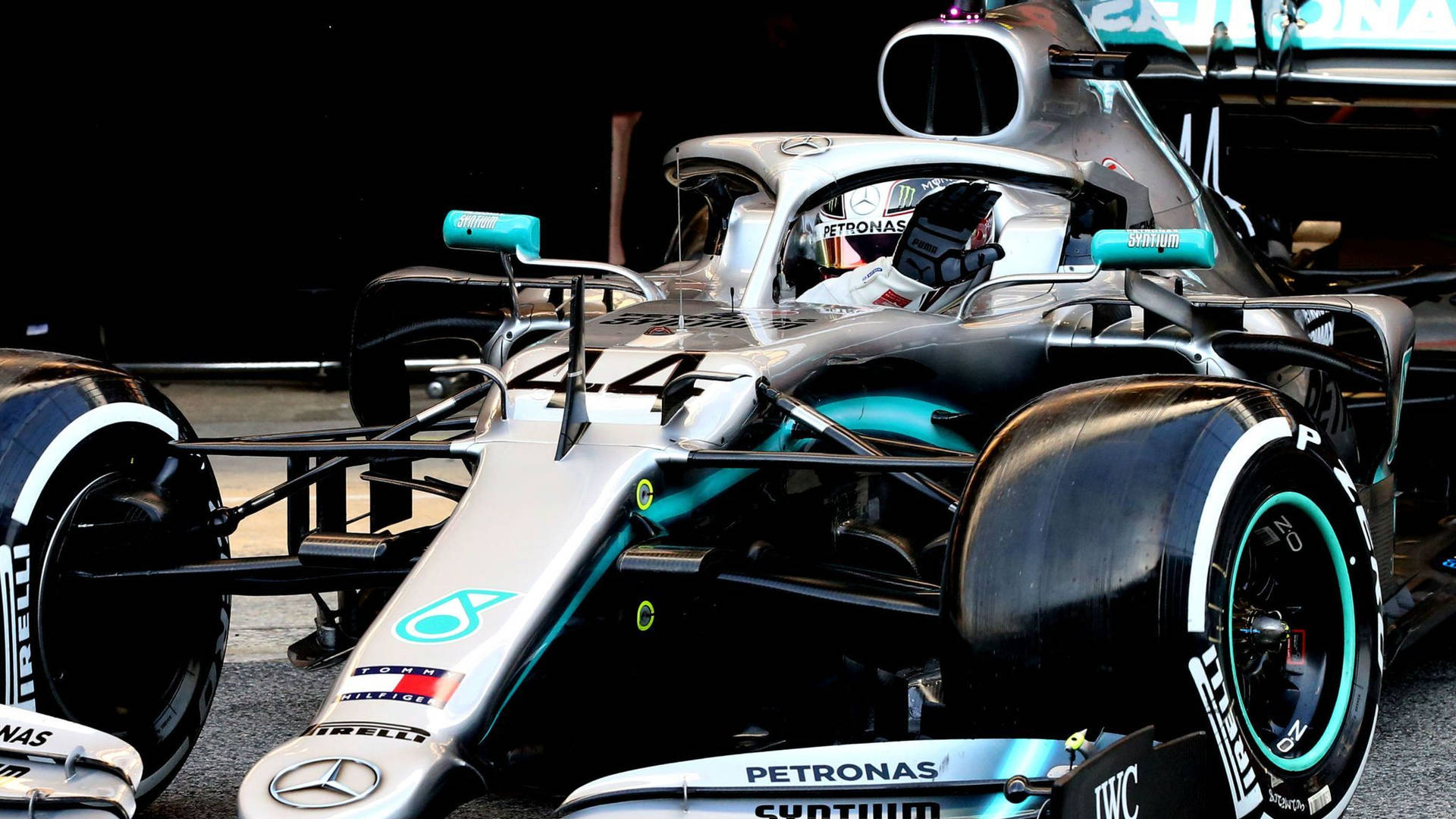 Lewis Hamilton Zoom In Car Wallpaper