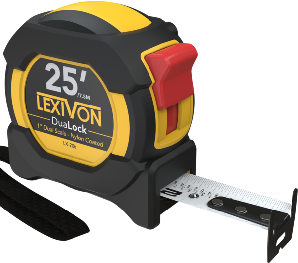 Lexivon Dual Lock Measure Tape Extended PNG