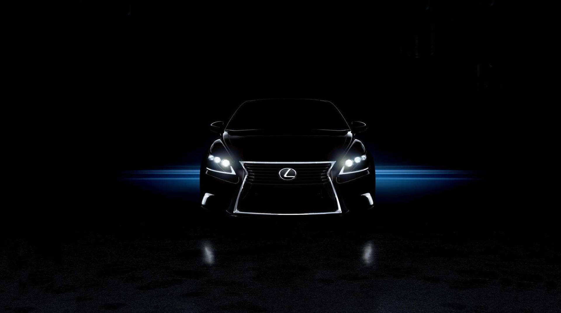 Lexus Logo Glowing In Black Car Wallpaper