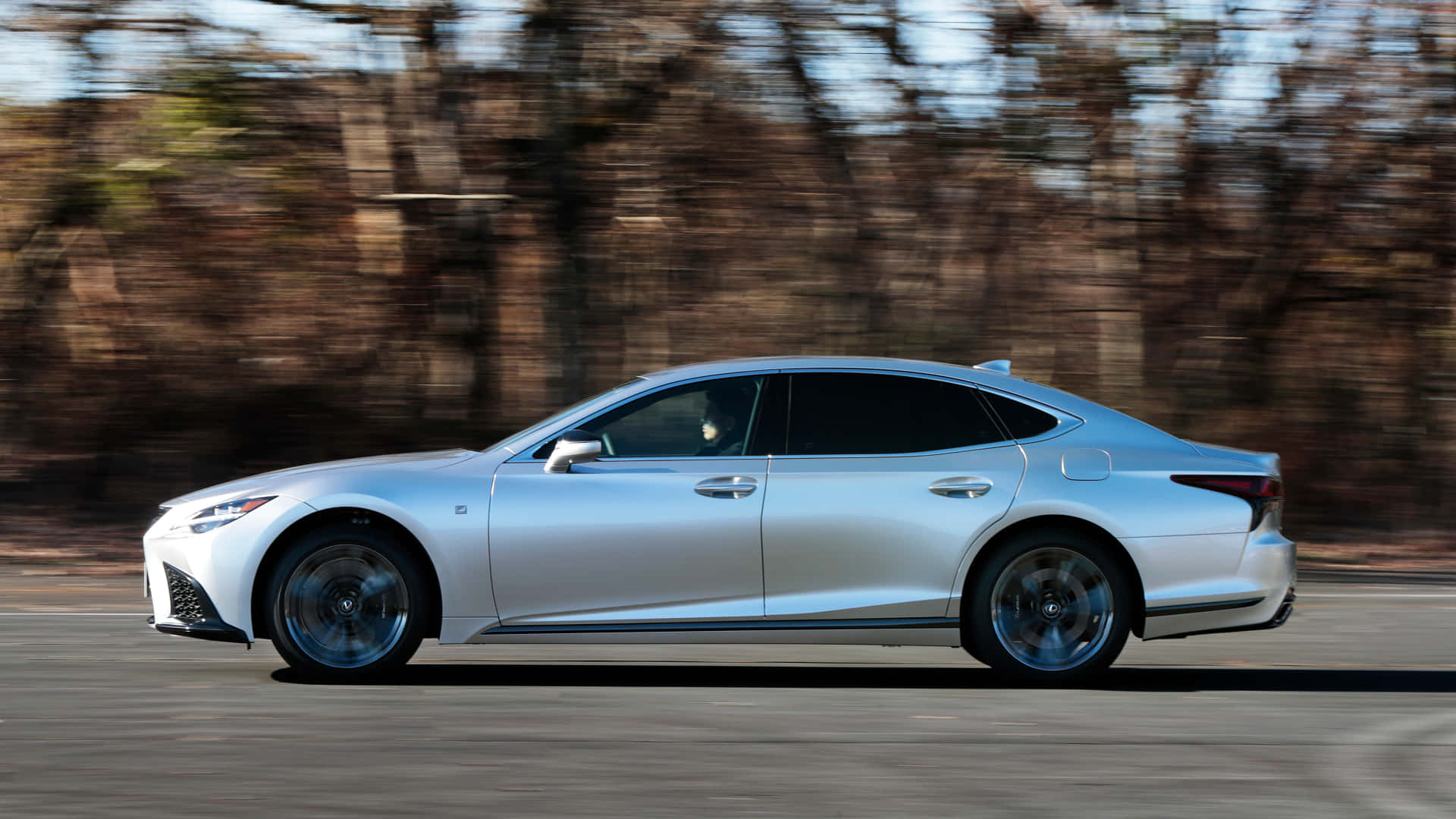 Sleek and Luxurious Lexus LS 500 in Motion Wallpaper