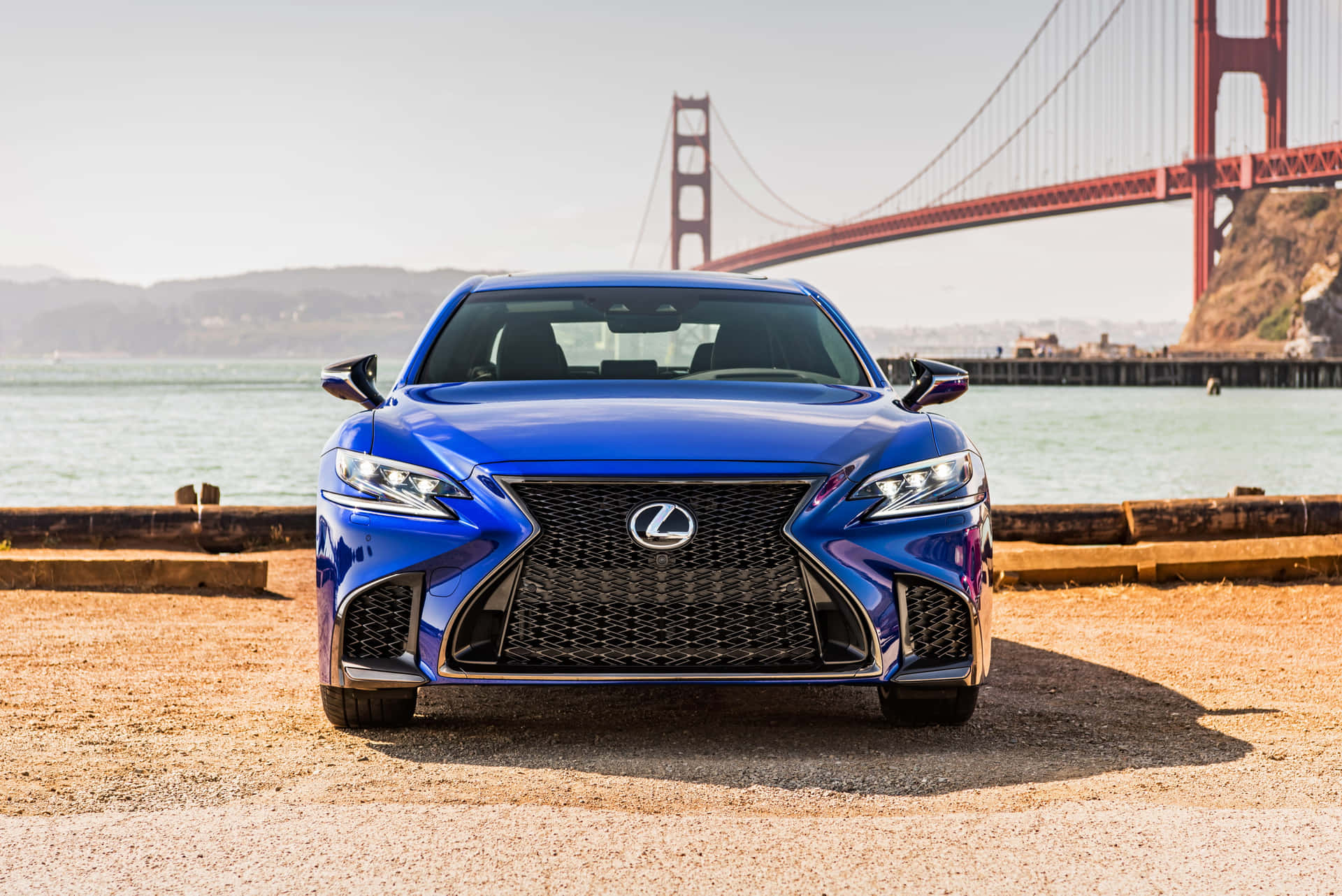 Captivating Lexus LS 500 in Bold Red Wallpaper