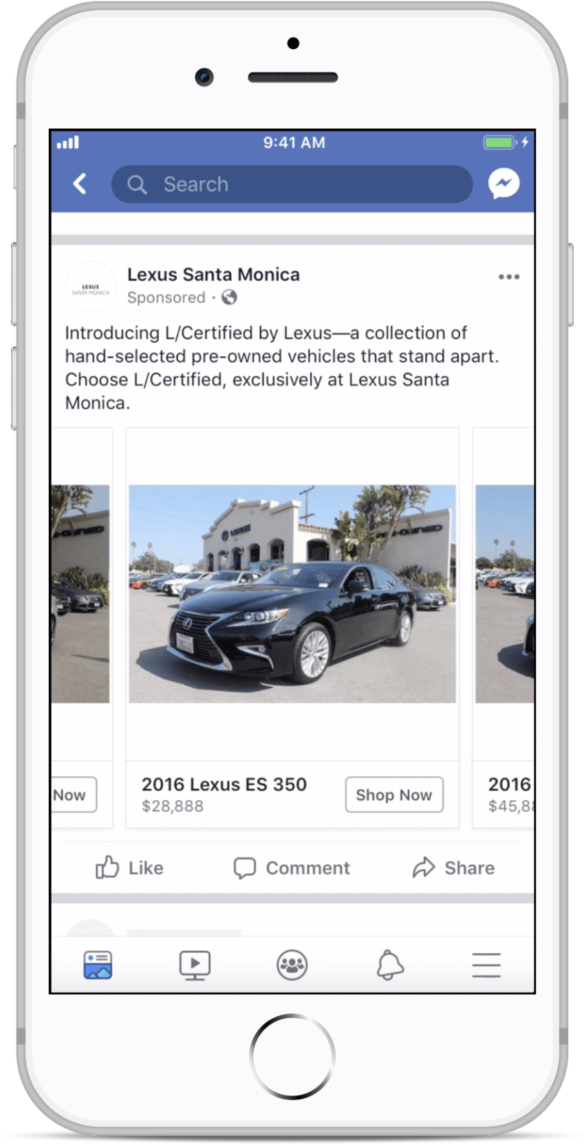 Lexus Santa Monica Facebook Ad PNG