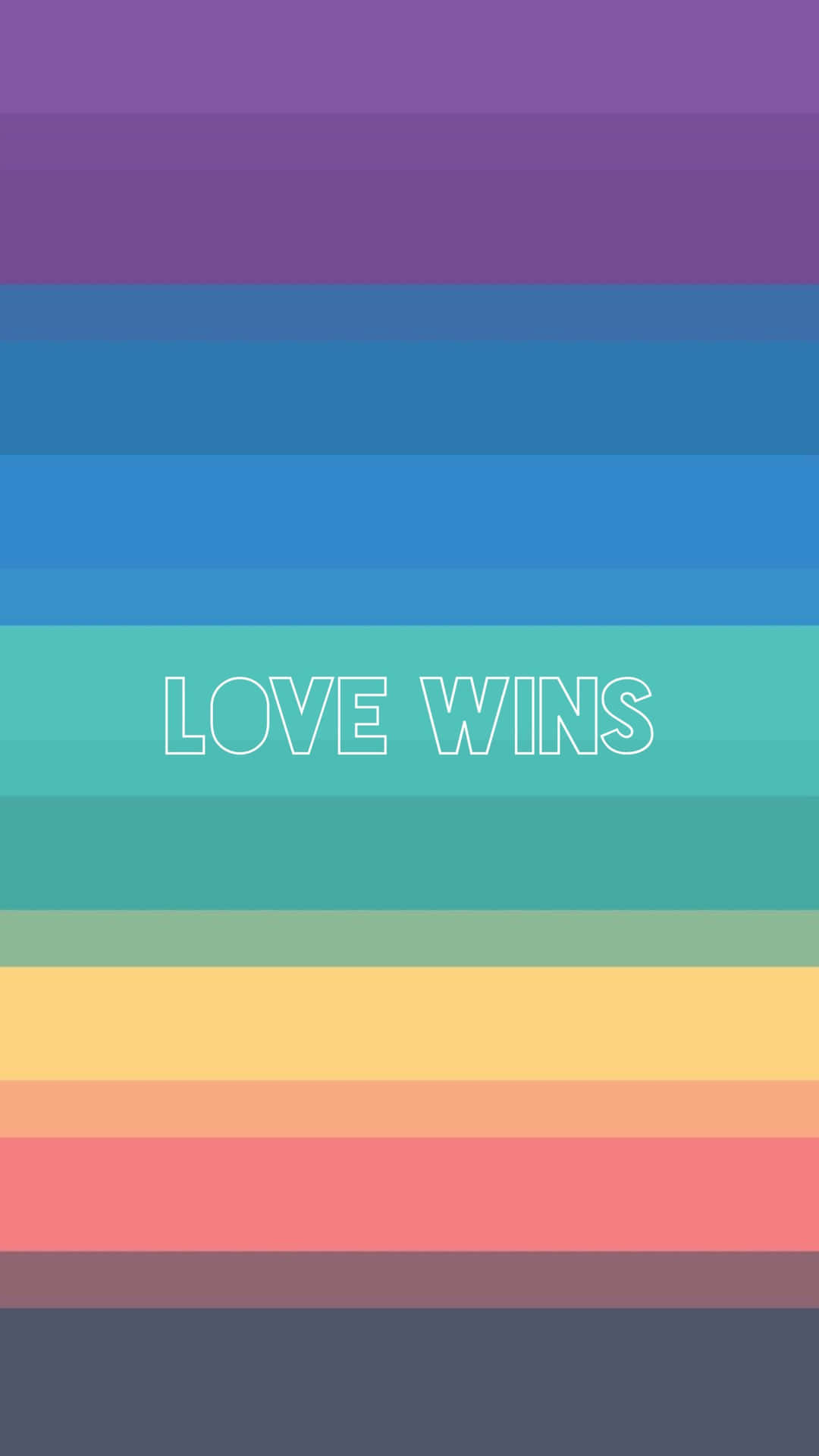 Love Wins - Rainbow Striped Background
