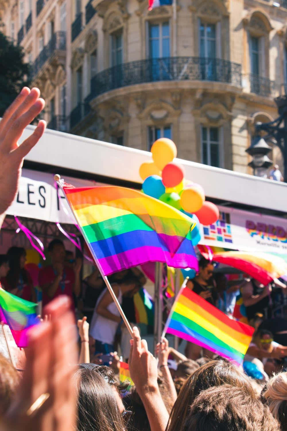 LGBT Flag Rainbow And Balloons Wallpaper