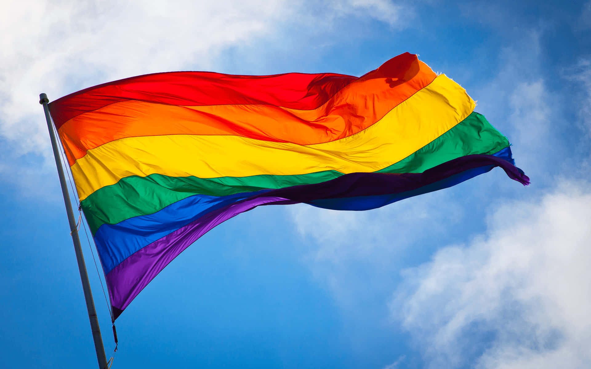 LGBT Rainbow Flag Blue Sky Wallpaper