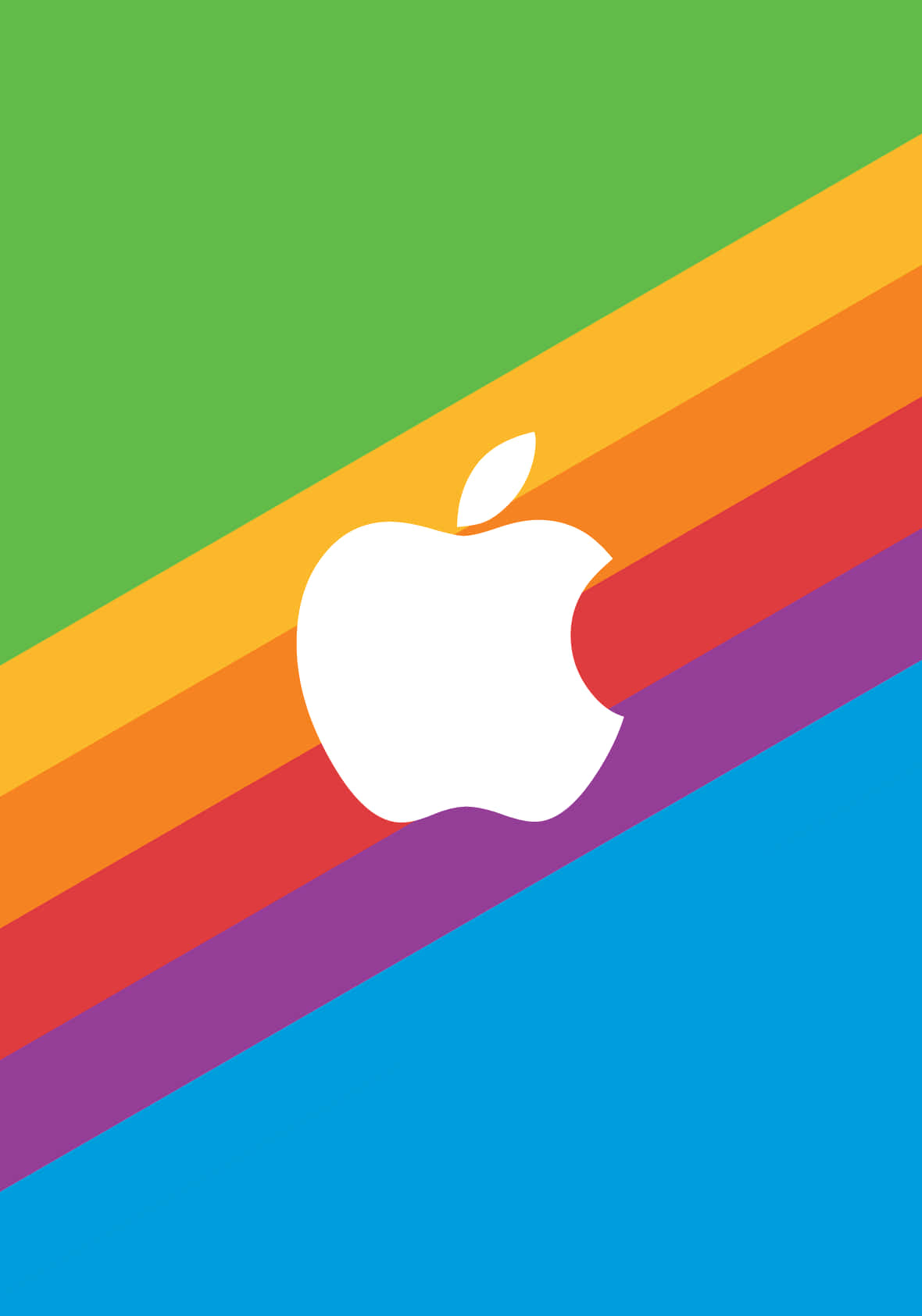 Et æble logo på en farverig baggrund. Wallpaper