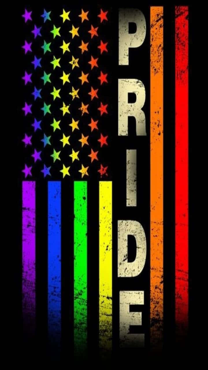 Stolthet Kunst LGBT iPhone Baggrundsbillede: Et farverigt maleri af regnbue flaget som symbol på stolthed. Wallpaper