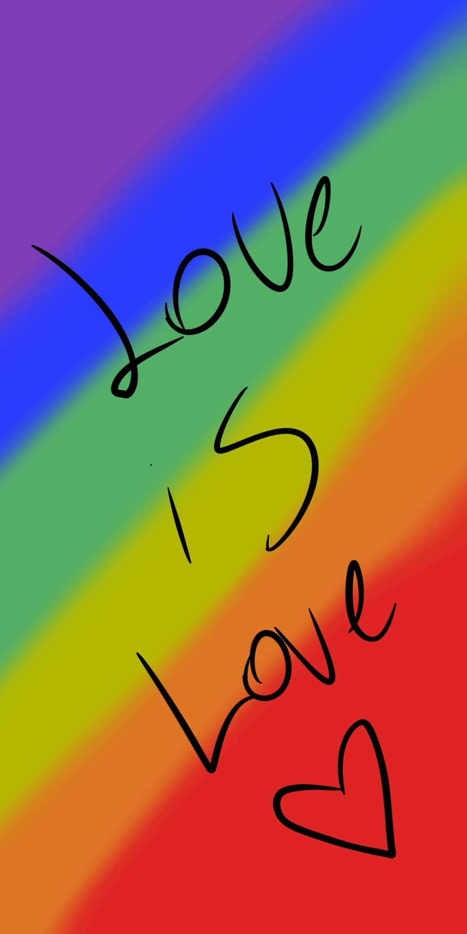 En regnbuefarvet iphone til støtte for LGBT + rettigheder. Wallpaper
