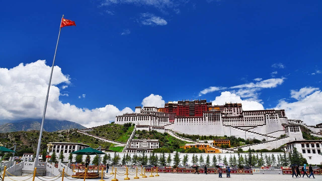 Lhasa's Potala Palace From A Distance Wallpaper