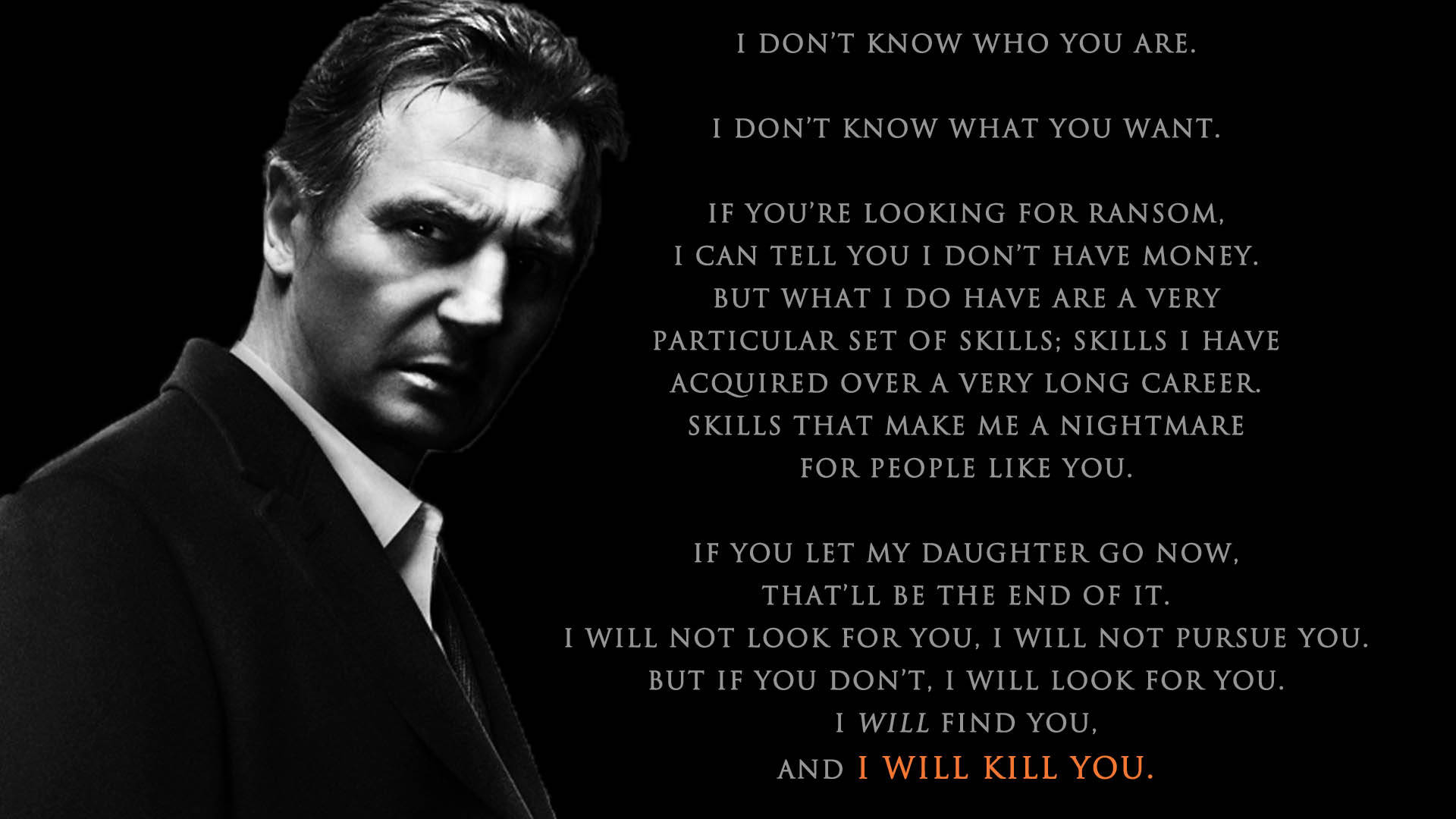 Fierce Liam Neeson in Taken Movie Wallpaper