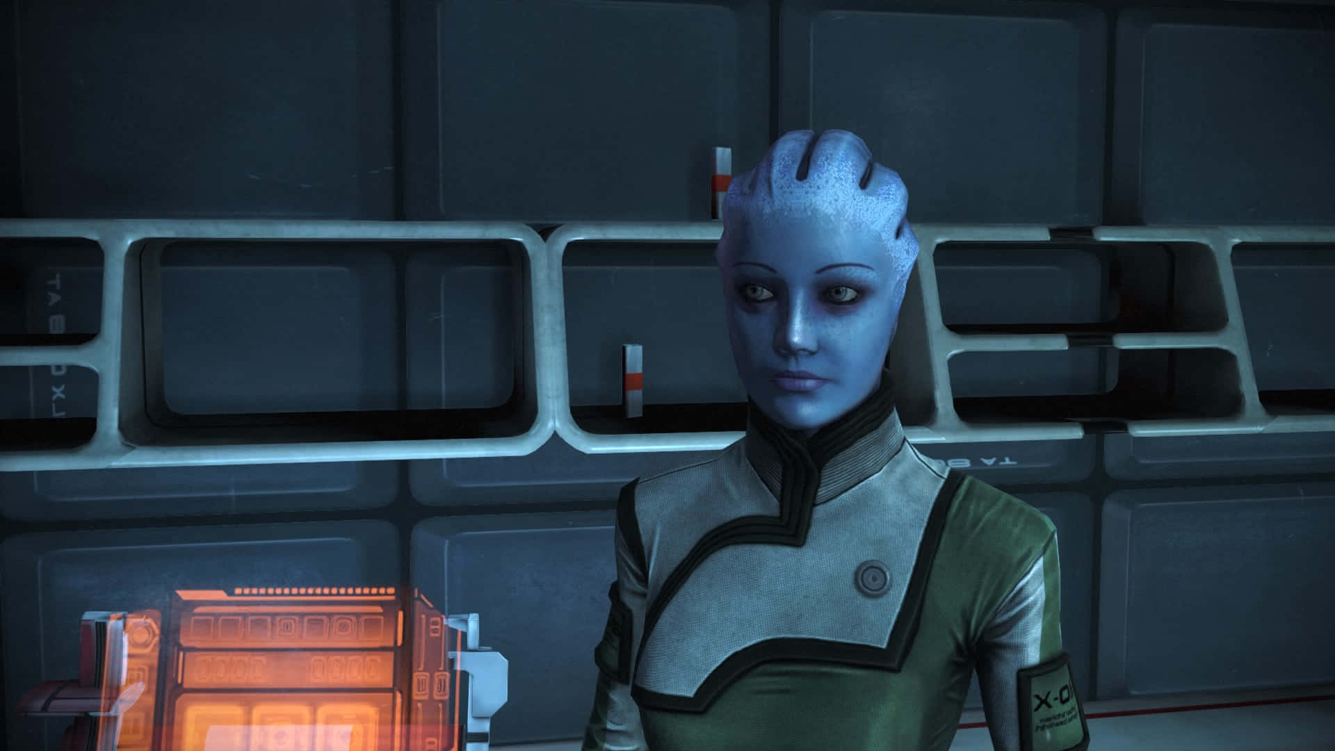 Liara T'Soni in the midst of a biotic battle. Wallpaper