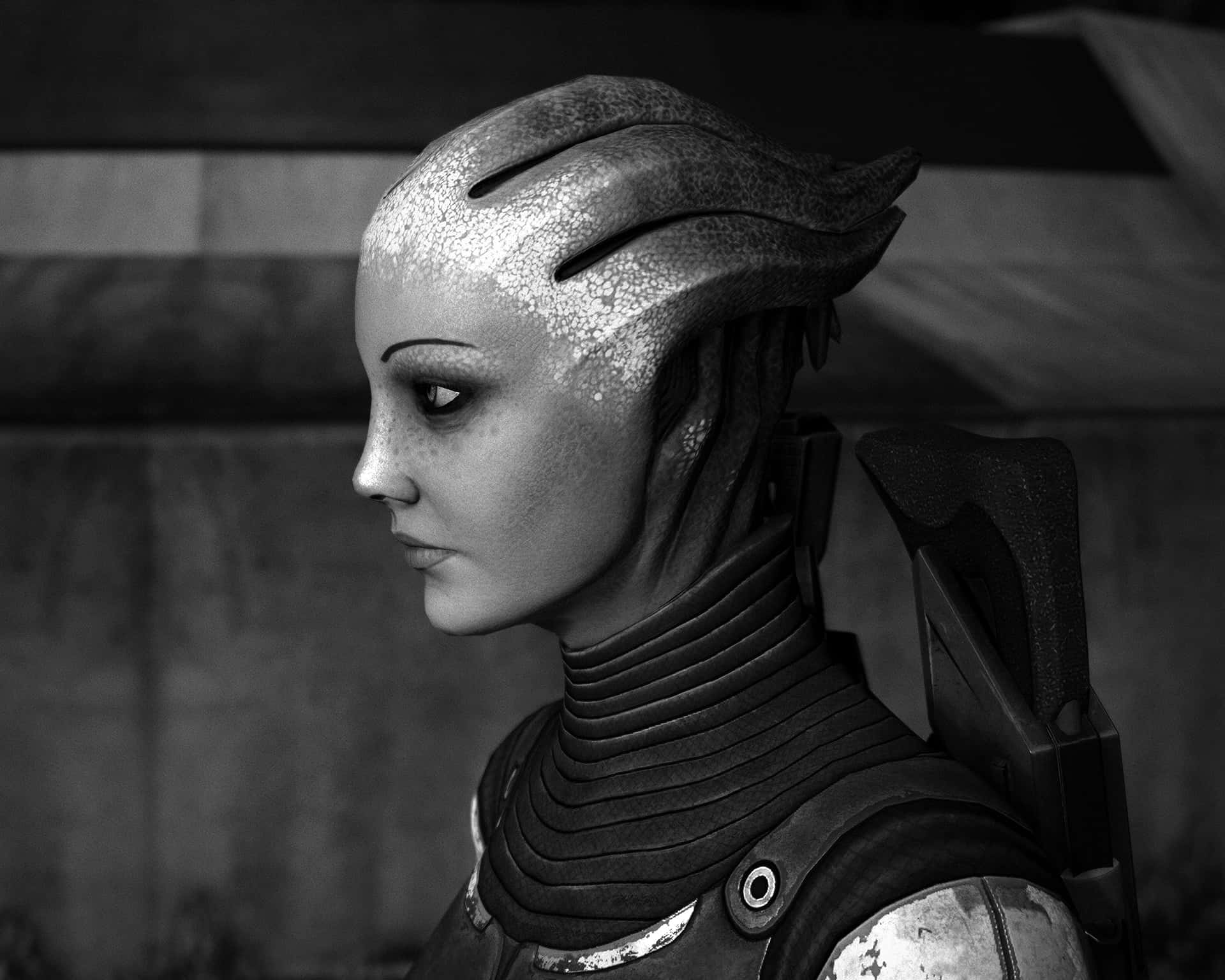 Liara T'soni, the intelligent Asari scientist in Mass Effect Wallpaper