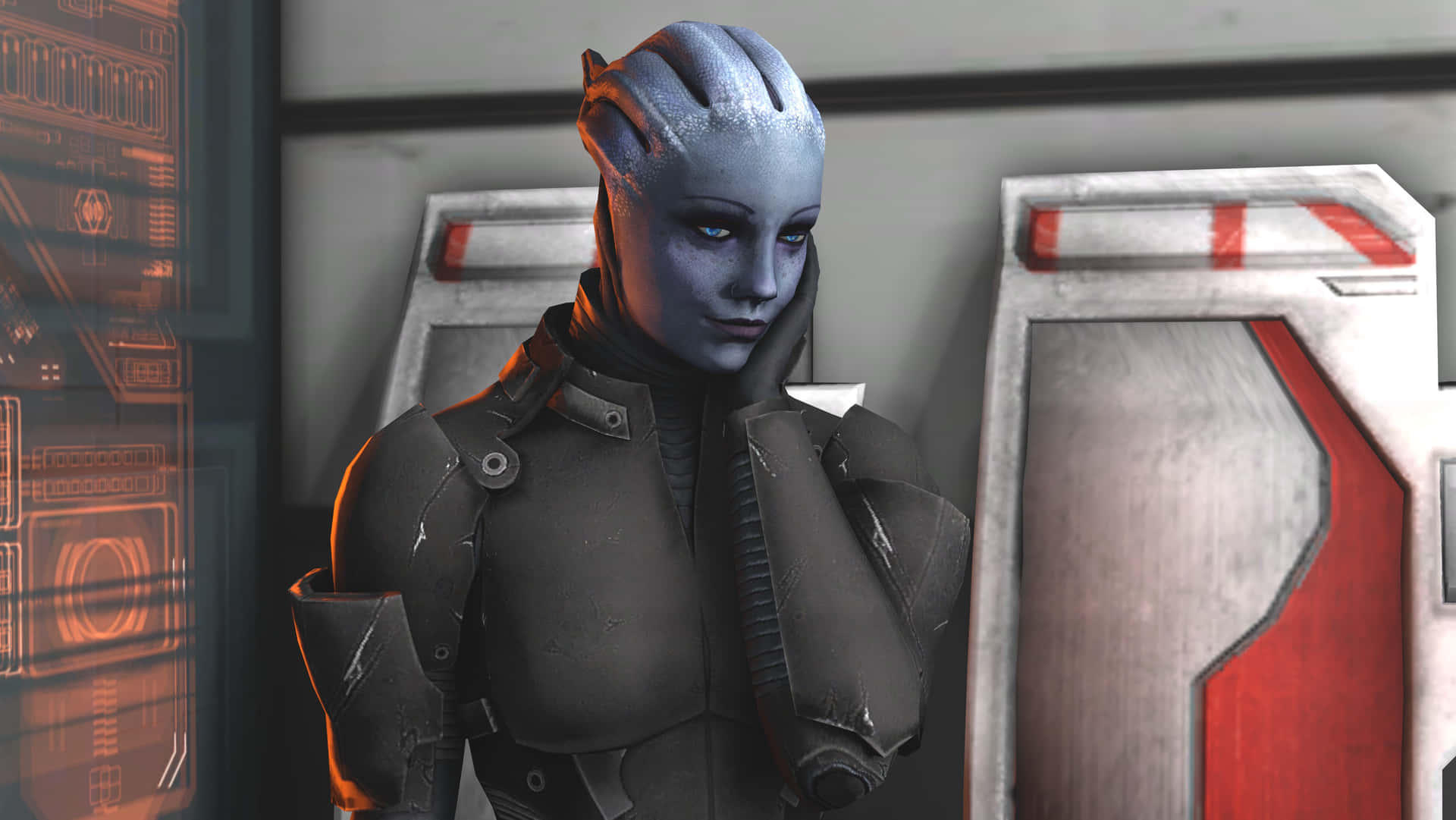 Liara T'soni, the Asari Scientist from the Mass Effect Series Wallpaper