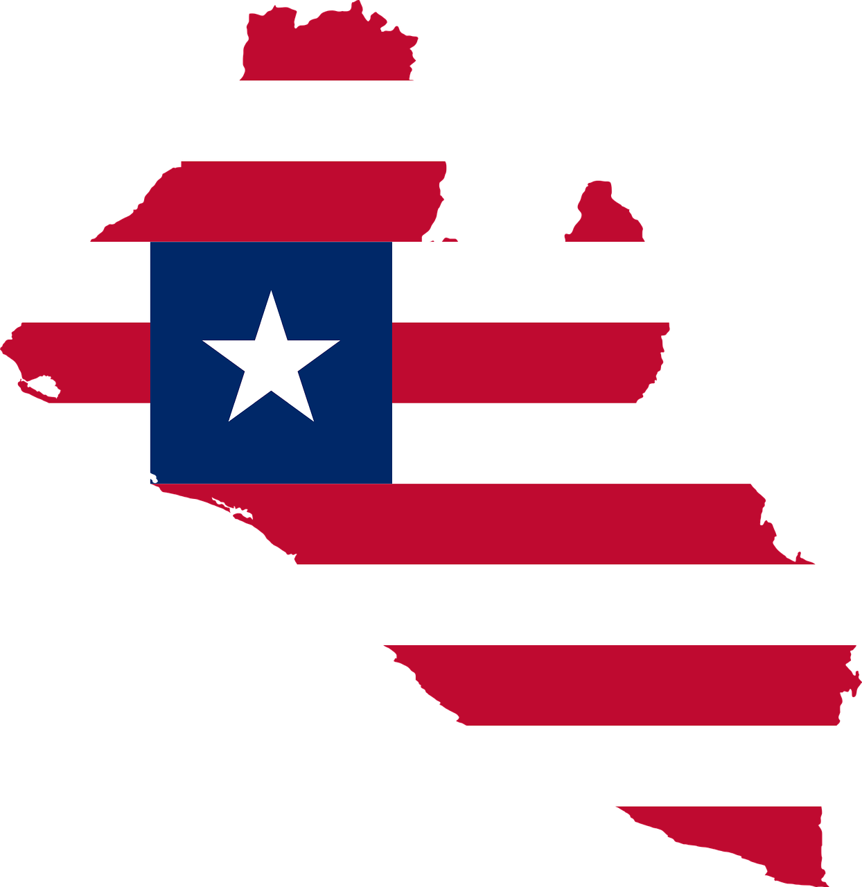 Liberia Mapwith Flag PNG