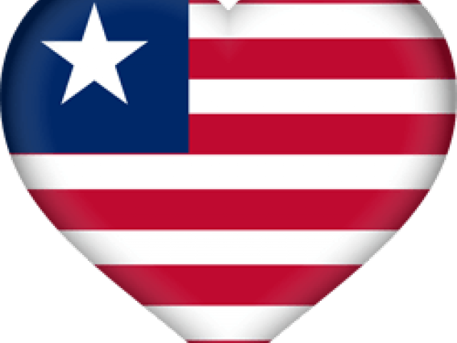 Liberian Flag Heart Shaped Graphic PNG
