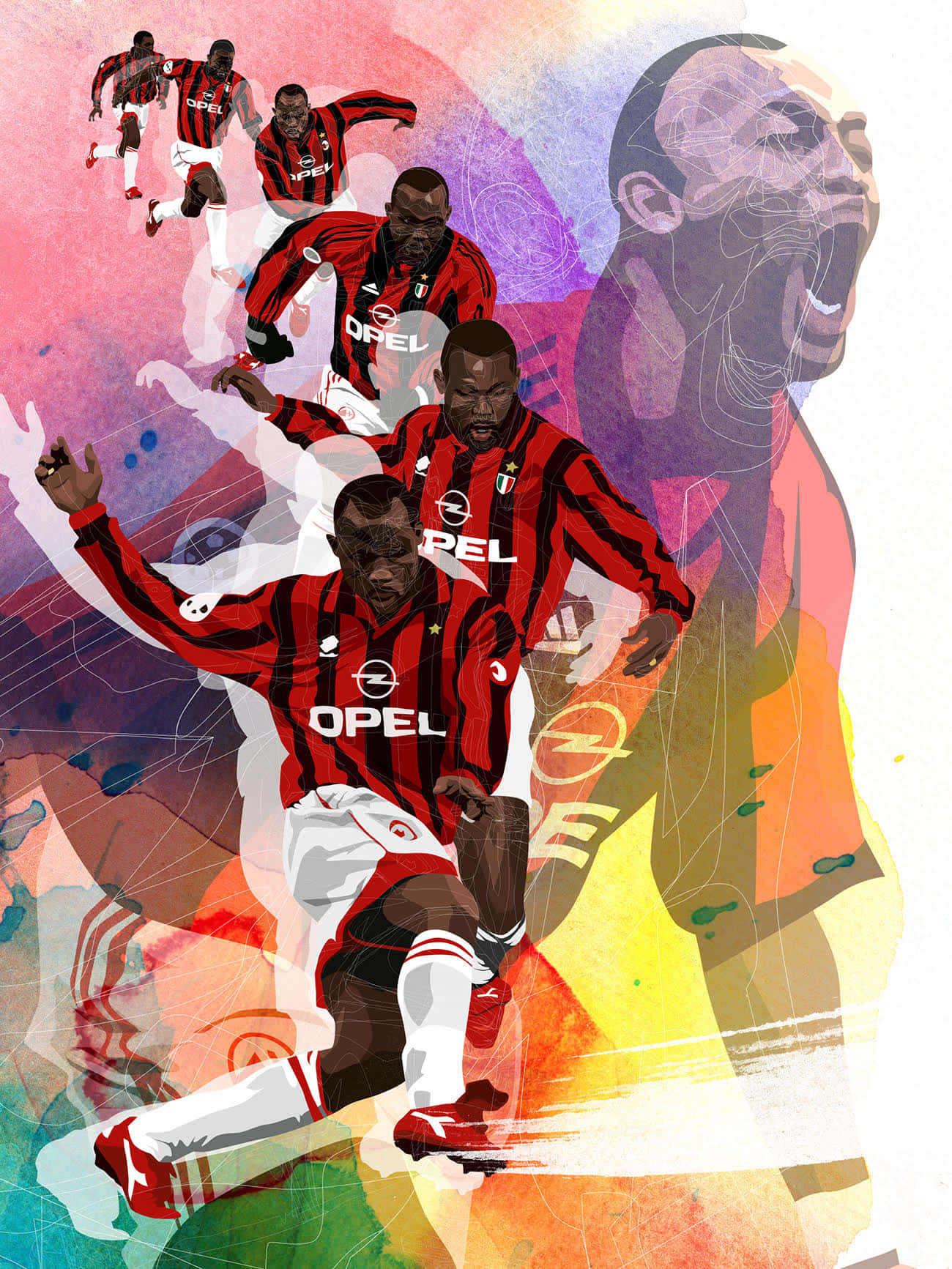 Liberian Football Player George Weah Fan Art Wallpaper