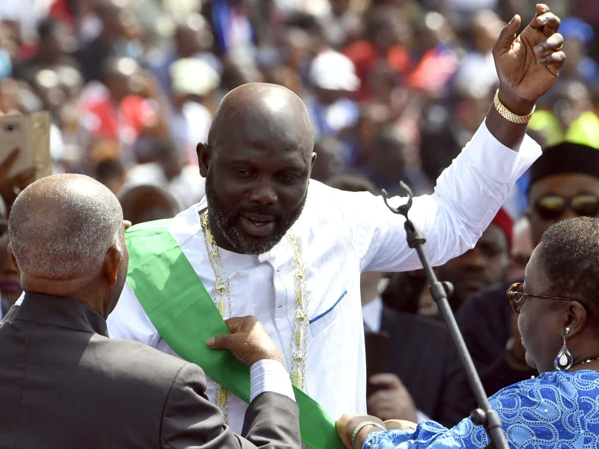 Liberian President George Weah at Swearing-in Ceremony Wallpaper