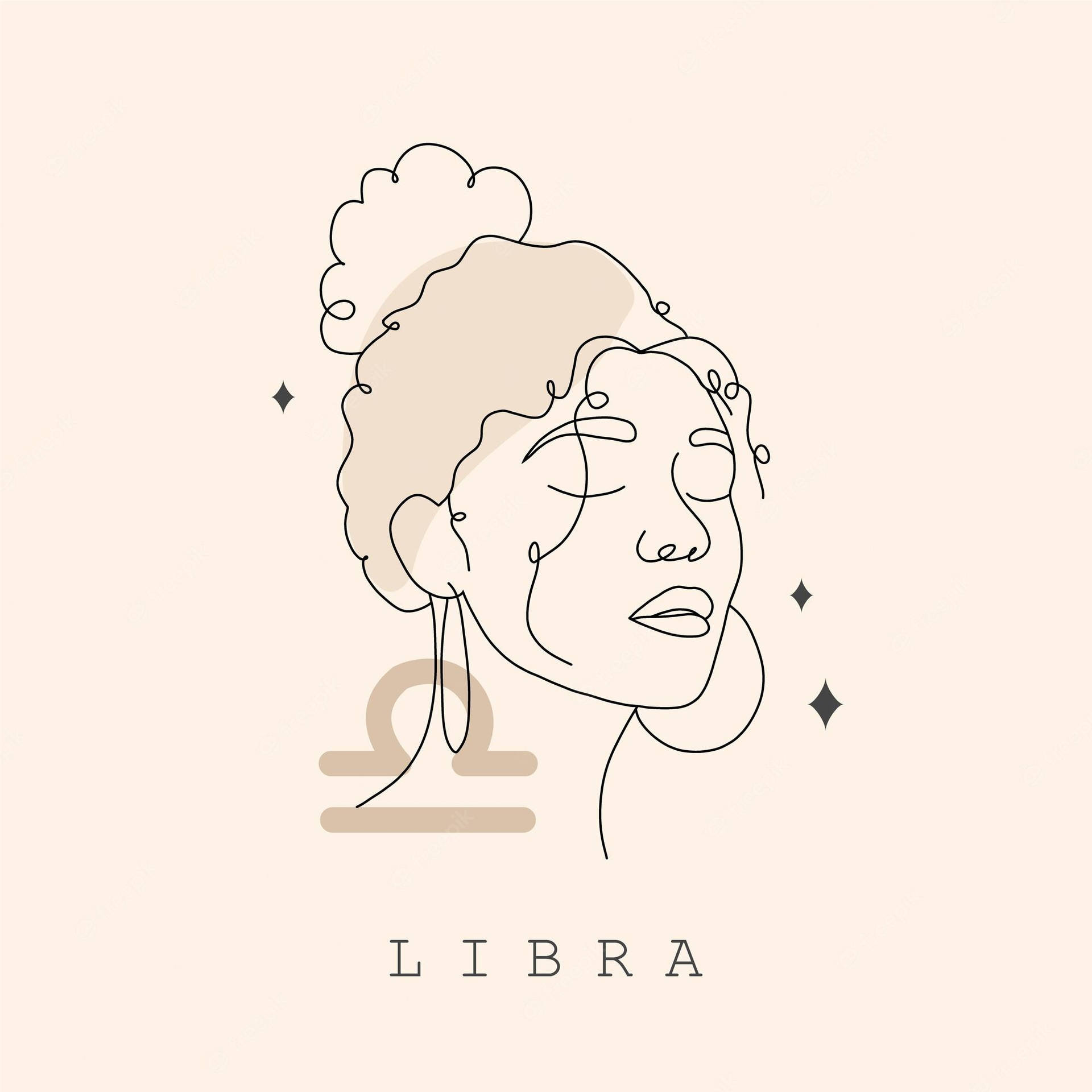 Libra Curly-haired Woman Wallpaper