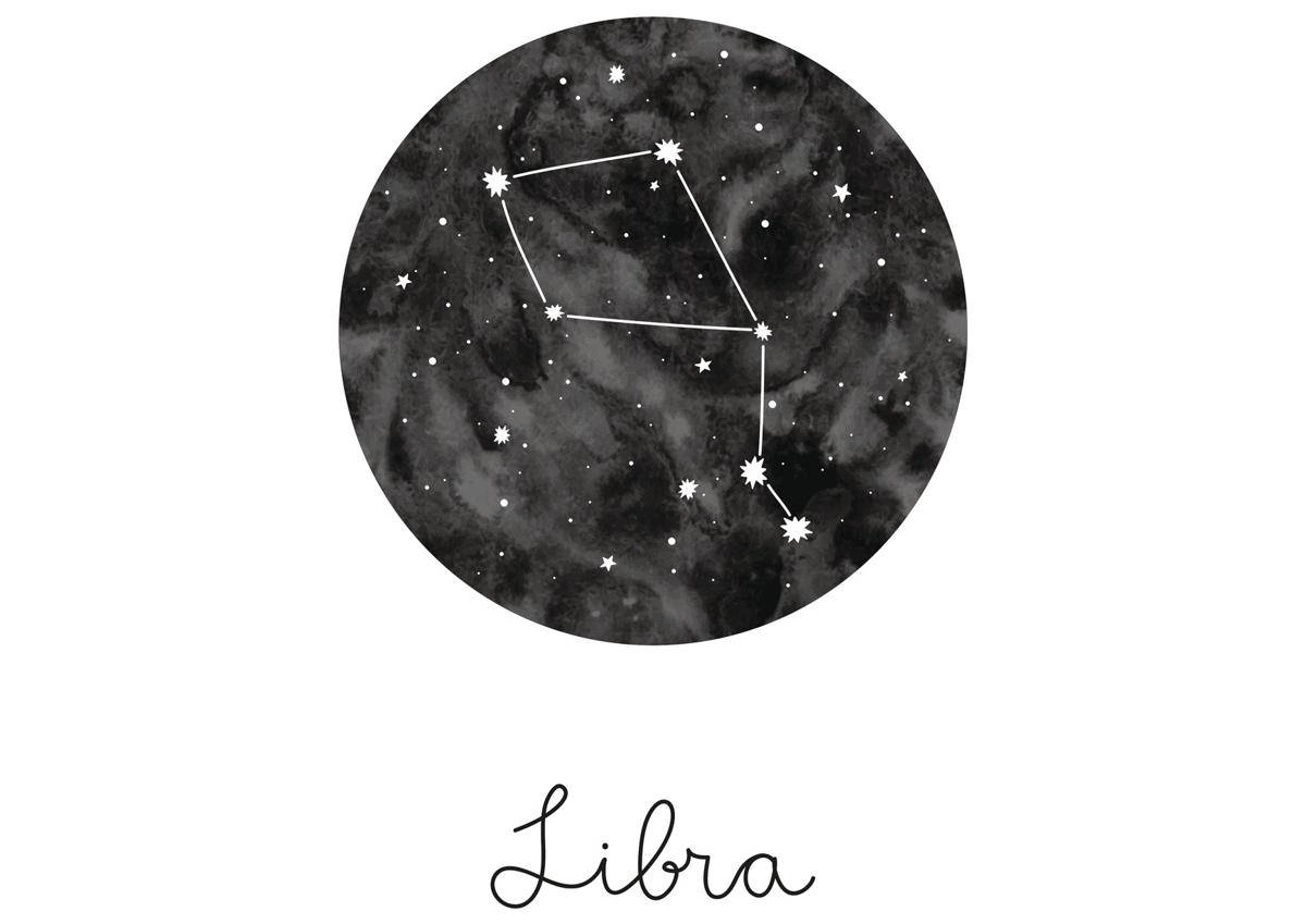 Libra Cute Black Constellation Picture