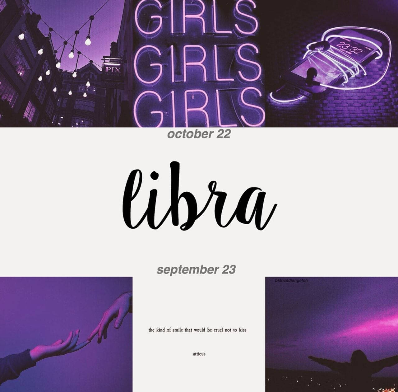 Libra Purple Collage Picture
