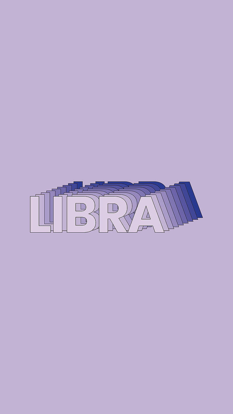 Libra Purple Lettering Wallpaper