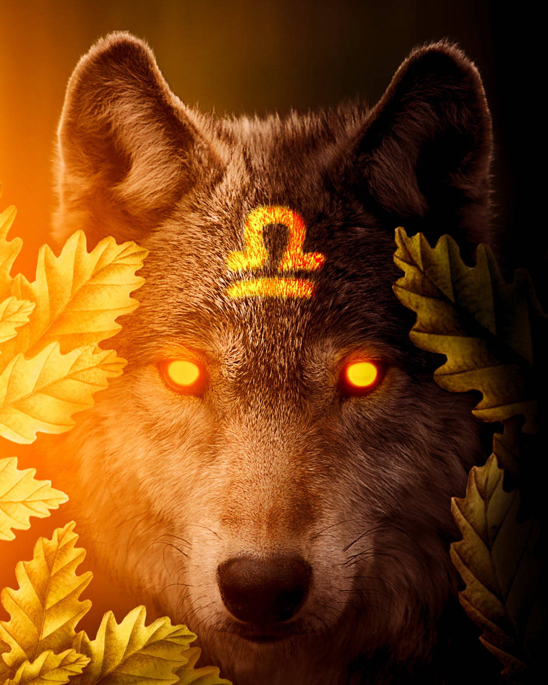 Libra Zodiac Wolf Picture