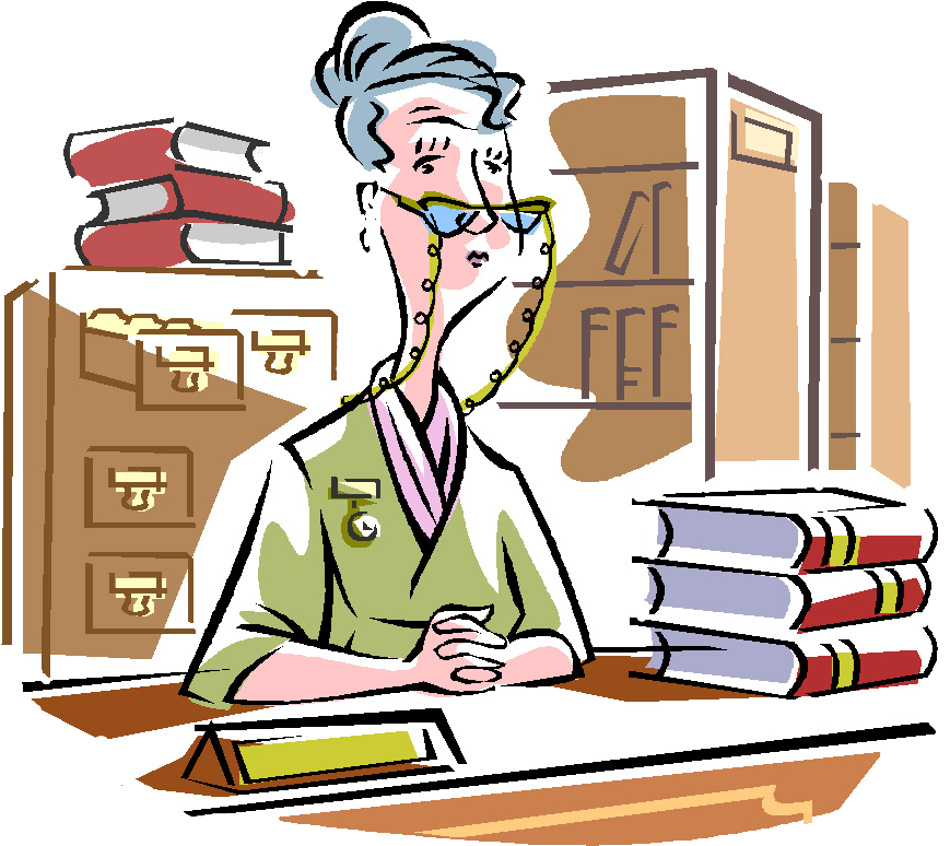 Librarian At Desk Clipart PNG
