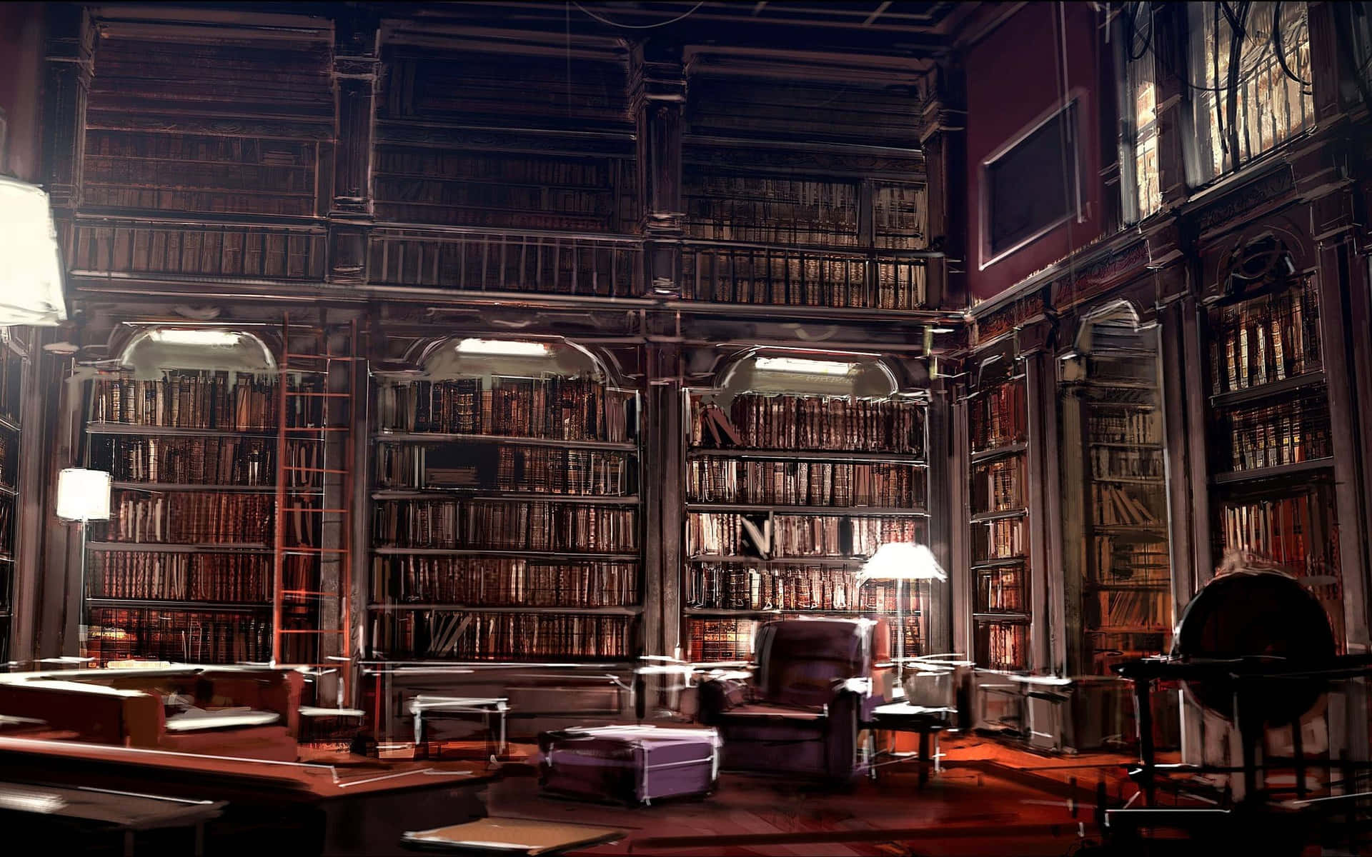 Dim Interior Library Background