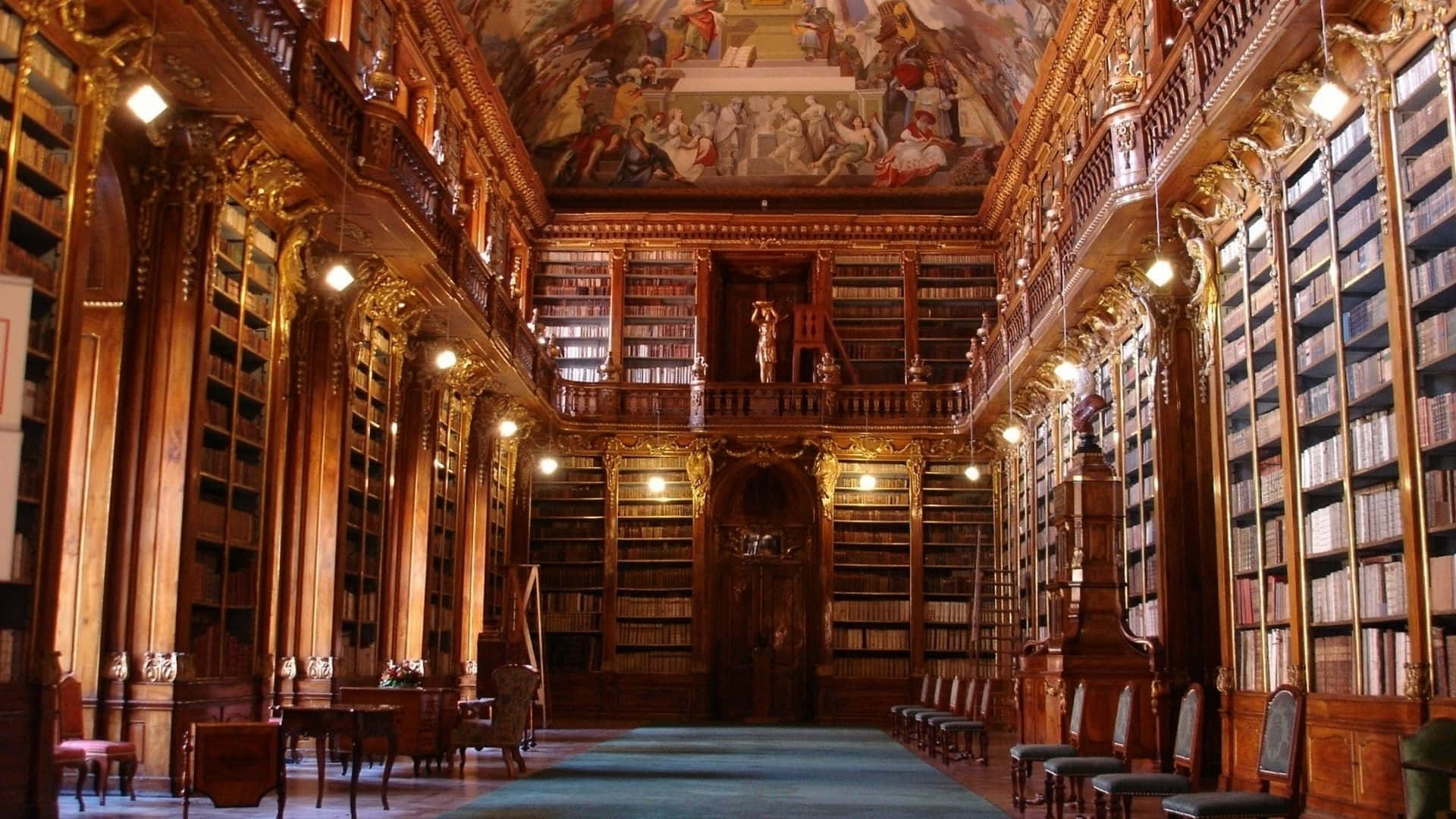 Historic Strahov Monastery Library Background