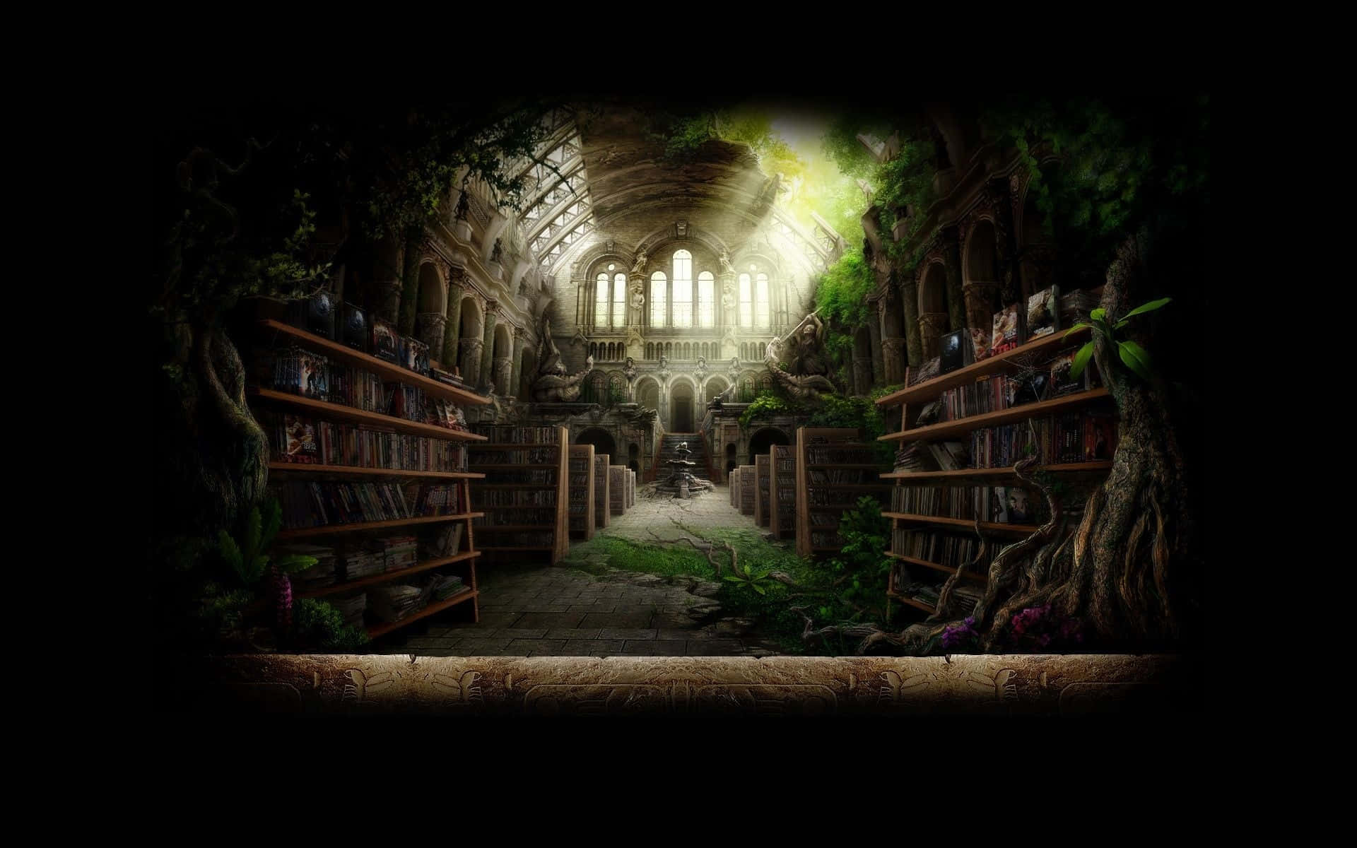 Castle Ruins Library Background