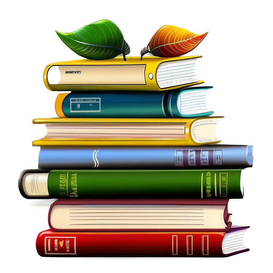 Library Books Stack Png 05252024 PNG