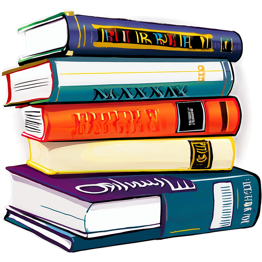 Library Books Stack Png 06132024 PNG